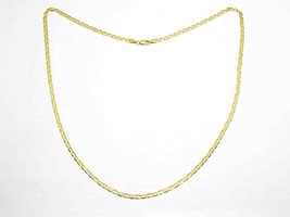 Italian 3mm Wide Mariner Link Chain Necklace 24&quot; 14k Gold - £677.89 GBP