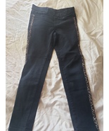 Girls Wonder Nation Size M (7-8) Black Pants with Leopard Stripe ^ - $10.00