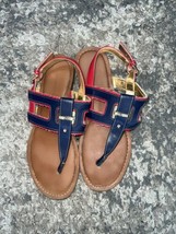 Tommy Hilfiger Blue And Red Thong Sandals Size  8M - £18.51 GBP