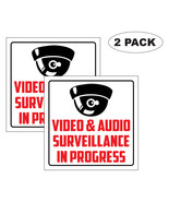 2 Security Video Surveillance 6 mil Vinyl Decals - Indoor Outdoor Design... - $10.72 CAD