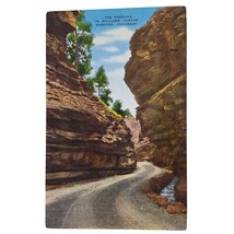 Postcard The Narrows In Williams Canyon Manitou Colorado Linen Unposted - £5.39 GBP