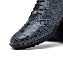 Genuine alligator sneaker Shoes Unique rustic finish Vulcan Rustic Gray image 3