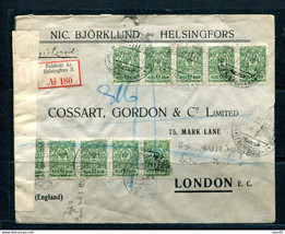 Finland Russia 1916 Registered Cover to London UK Censored 2 times 14231 - £15.58 GBP