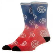 Marvel Captain America Ombre Crew Socks Adult Size Licensed Marvel Comics - £7.96 GBP
