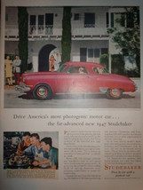 Vintage Studebacker Red Car Print Magazine Advertisement 1946 - $9.99
