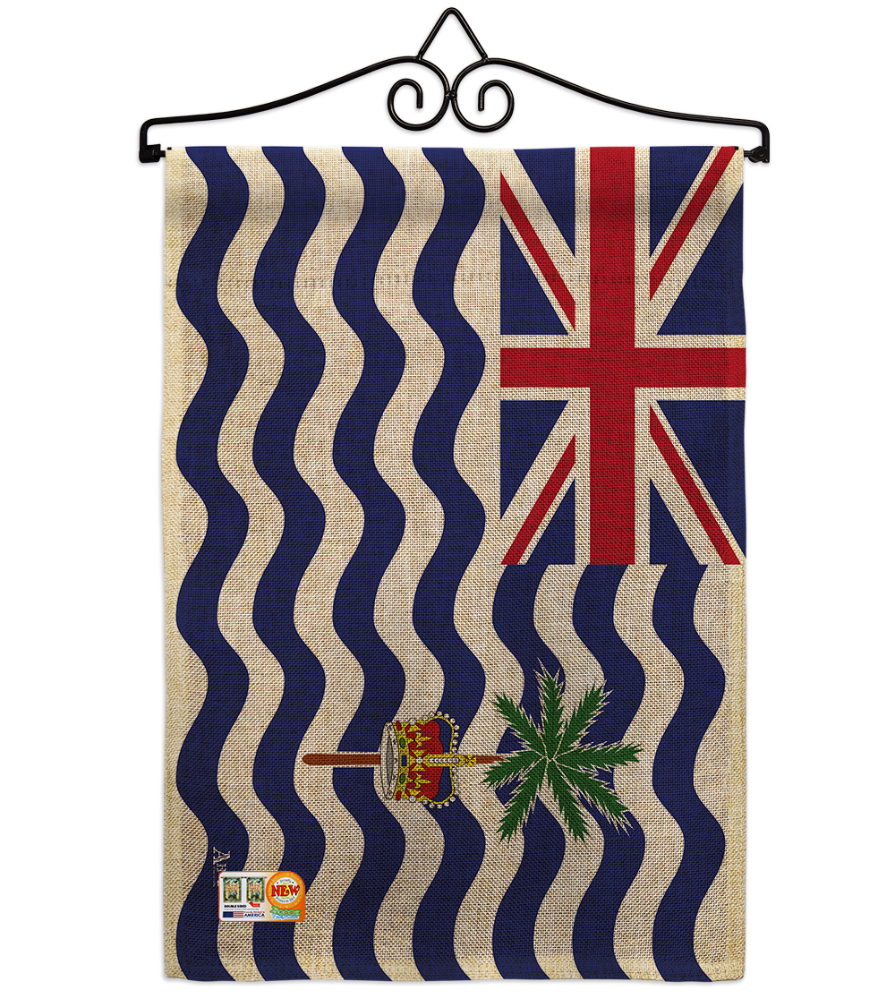 British Indian Ocean Territory Burlap - Impressions Decorative Metal Wall Hanger - $33.97