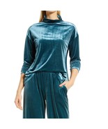 NORDSTROM Velour Mock Neck Top, Luxurious Party Holiday Top, Teal, Mediu... - $1,331.23 MXN