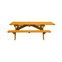 Natural Solid Wood Outdoor Picnic Table Umbrella Hole - $2,272.63 CAD