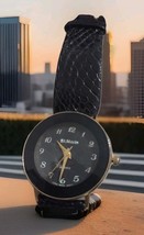 Women&#39;s St. Marin Watch Black Lizard Band Gold Tone Round Face 8&quot; New Ba... - $250.70 MXN