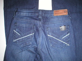 New NWT $99 Designer Buffalo David Bitton Jeans Womens 25 X 33 Mid Rise Flare Dk - £76.91 GBP