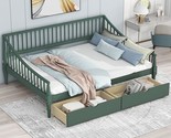 Full Size Daybed With 2 Storage Drawers And Support Legs, Wooden Day Bed... - $554.99