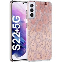 For Samsung Galaxy S22 Plus Case,Luxury Saprkle Bling Glitter Leopard Print Desi - £16.07 GBP