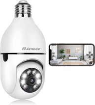 2K 3MP Light Bulb Security Camera 2.4 GHz WiFi Indoor Outdoor Camera for Baby El - £30.55 GBP