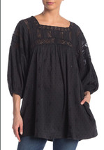 Free People Womens Blouse Tunic Azalea Black Size Xs OB1059492 - £38.93 GBP
