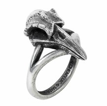 Rabeschadel Kleiner Small Raven Skull Odin Fine Pewter Ring Alchemy Gothic R220 - £18.73 GBP