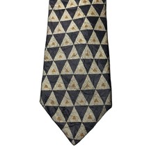 Ermenegildo Zegna 100% Silk Tie Necktie Triangle Geometric Italy - 3.8&quot; Wide - £26.64 GBP