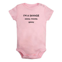 I&#39;m A Savage Sassy Moody Novelty Romper Newborn Baby Bodysuits Infant Jumpsuits - £8.37 GBP