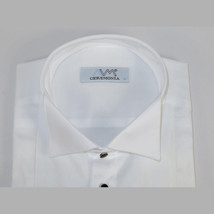 Mens CEREMONIA Tuxedo Formal Shirt 100% Cotton Turkey Slim Fit #stn 13 ATD White image 4