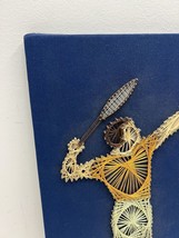 Vintage TENNIS PLAYER STRING WALL ART nail hanging mid century modern pi... - $37.99