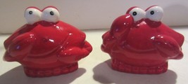 HAPPY RED CRAB SALT &amp; PEPPER SHAKERS Smile - £16.92 GBP