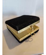 vintage velvet box black kiss lock latch jewlery watch box - $54.45