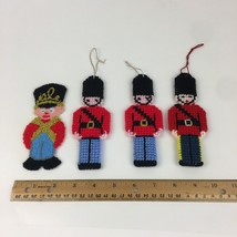 3 Vtg Toy Soldier Plastic Needlecraft Completed Ornaments and Extra Toy ... - £9.57 GBP