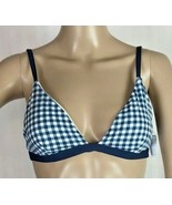 Sunn Lab Swim Bikini Top Size L Blue White Check Style #SST0029 - £13.27 GBP