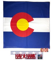 USA MADE Hav A Hank COLORADO STATE FLAG BANDANA Neck Scarf Head Wrap Fac... - £7.98 GBP