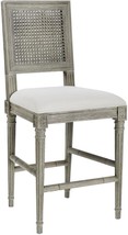 Counter Stool Bungalow 5 Annette Natural Linen Gray Cerused Oak Frame Seat - £982.40 GBP