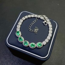 N emerald bracelet natural gemstone bracelet fashion grace diana round women party gift thumb200