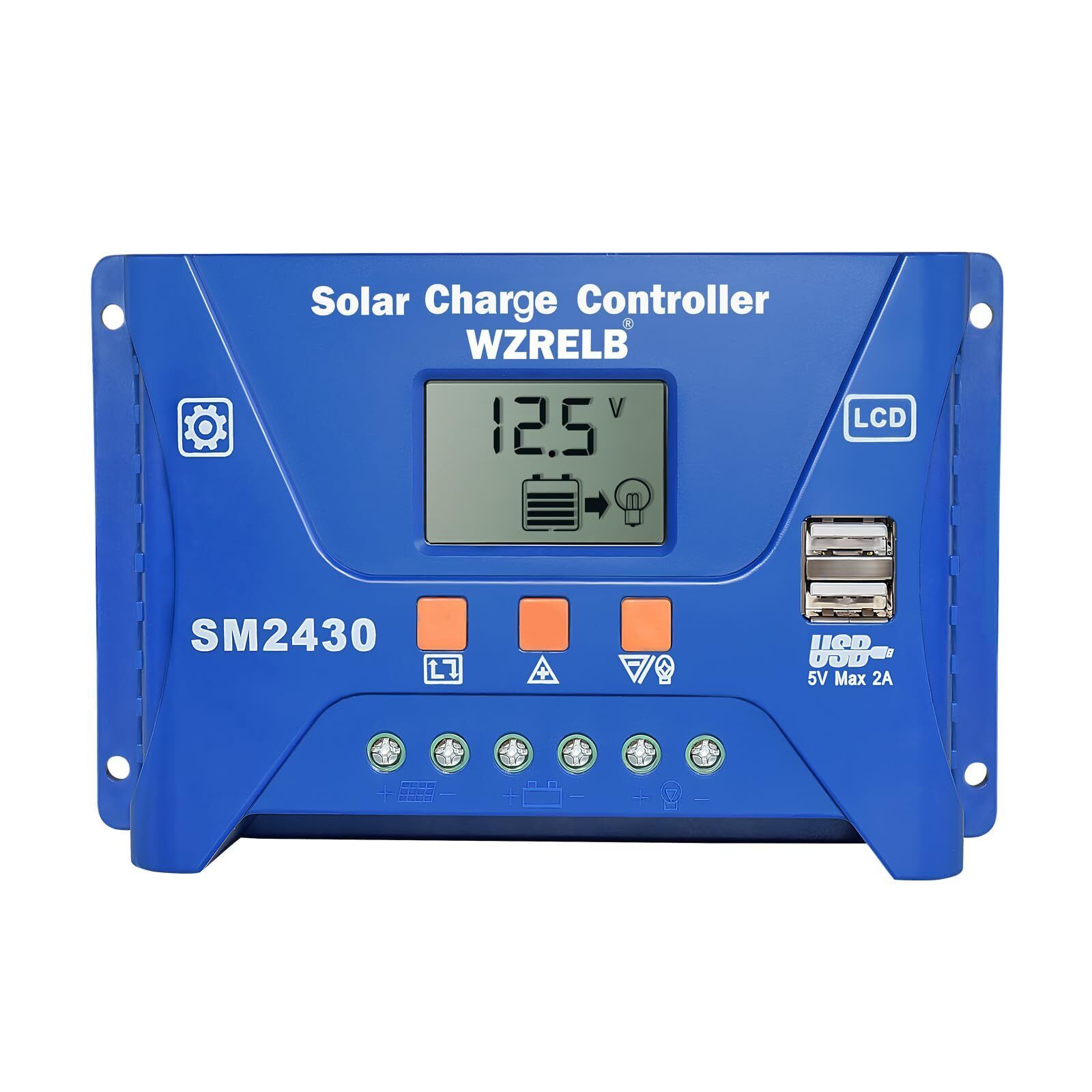 30A PWM Solar ChargerAutoSolar  Controller 12/24V Panel Battery Intell... - $86.77
