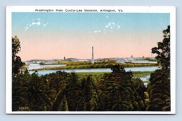 View of Washington From Curtis Lee Mansion\ Arlington VA UNP WB Postcard... - $3.02
