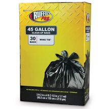 Ruffies Pro 1124922 45 Gallon Jumbo Black Trash Bags 30 Count - $47.76 CAD
