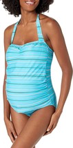 Prego Maternity Women&#39;s Maternity Striped Sweetheart Tank, Turquoise, Me... - £22.35 GBP