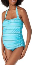 Prego Maternity Women&#39;s Maternity Striped Sweetheart Tank, Turquoise, Me... - $19.94