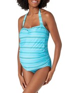 Prego Maternity Women&#39;s Maternity Striped Sweetheart Tank, Turquoise, Me... - $28.49