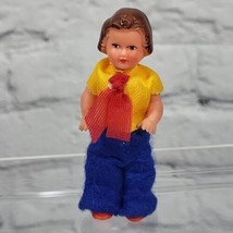 Vintage Ari Germany Dollhouse Figure Boy Doll Rubber Child Dressed Rare HTF  - £15.47 GBP