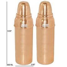 Prisha India Craft Copper Bottle, Copper Vessel Thermos Design, Capacity... - £35.28 GBP