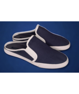 Tommy Hilfiger Womens Frank Canvas Slides Size 9 1/2 M Navy White - $16.66