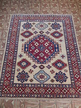Kazak Home Dyed Wool 5&#39; x 6&#39; Hand Knotted Carpet Area Rug B-77244 - £395.56 GBP
