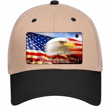 Freedom Bald Eagle Novelty Khaki Mesh License Plate Hat - £23.17 GBP