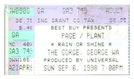 JIMMY Page Robert Plant Ticket Stumpf September 6 1998 Seattle Washington - £31.51 GBP