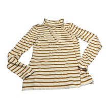Old Navy Sweater Girls XS Beige Brown Striped Turtleneck Long Sleeve Pul... - $17.89