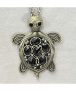 Sea Turtle Pendant 2-3/4&quot; Tall  16&quot; Chain Vintage Costume Jewelry - $160.14 MXN