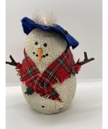 Gourd ?  Snowman Frosty Decor Farmhouse Cabin Cottage Christmas 1 Arm Loose - £9.28 GBP