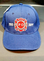 Blue Fire Dept Department Fireman Rescue Badge Polo Trucker Baseball Cap Hat - £15.65 GBP