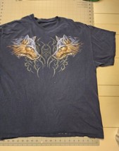 Vintage Navy Blue Wolf T Shirt Size XL Tribal Y2K - $11.00