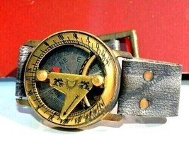 Antique style steampunk wrist brass sundial watch style compass collectible gift - £20.03 GBP