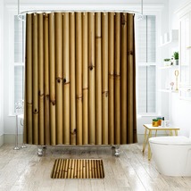 Bamboo Pattern 01 Shower Curtain Bath Mat Bathroom Waterproof Decorative - £18.21 GBP+