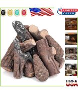 Elegant 10-Piece Ceramic Gas Log Set - Fits All Types of Fireplaces &amp; Fi... - $92.31 CAD